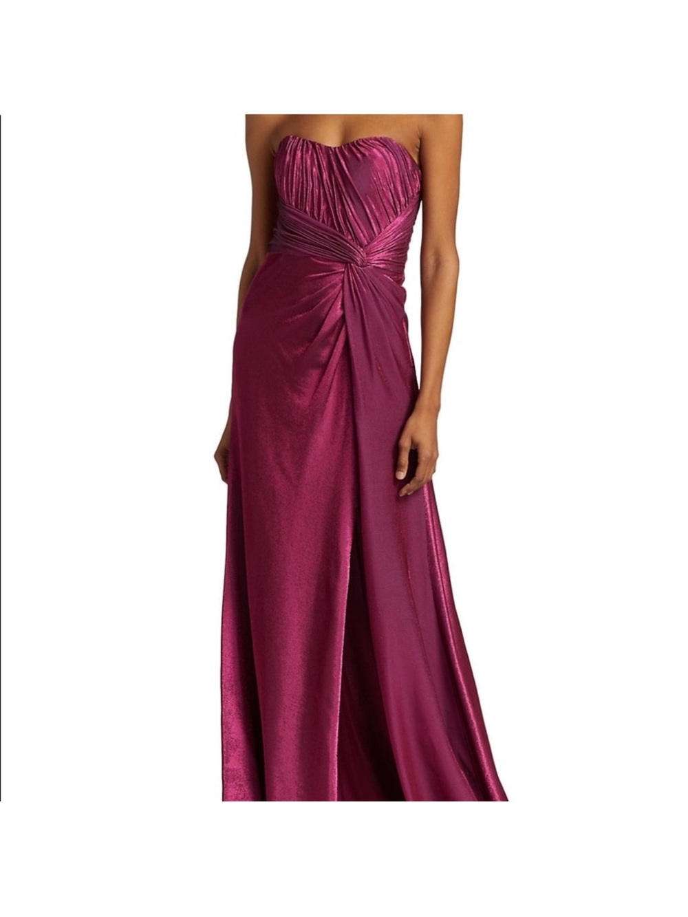 Rene Ruiz Strapless Fuchsia Evening Gown